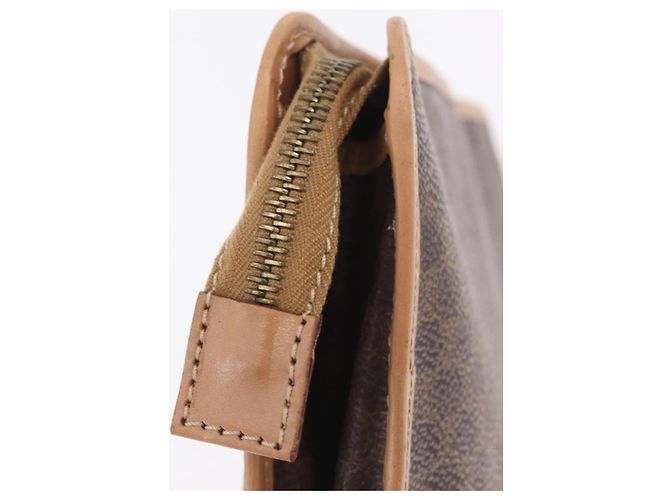 Céline CELINE Macadam Canvas Clutch Bag PVC Leather Brown Gold - vista 12