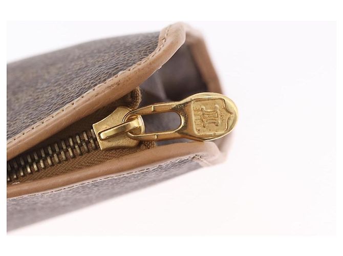Céline CELINE Macadam Canvas Clutch Bag PVC Leather Brown Gold - vista 13