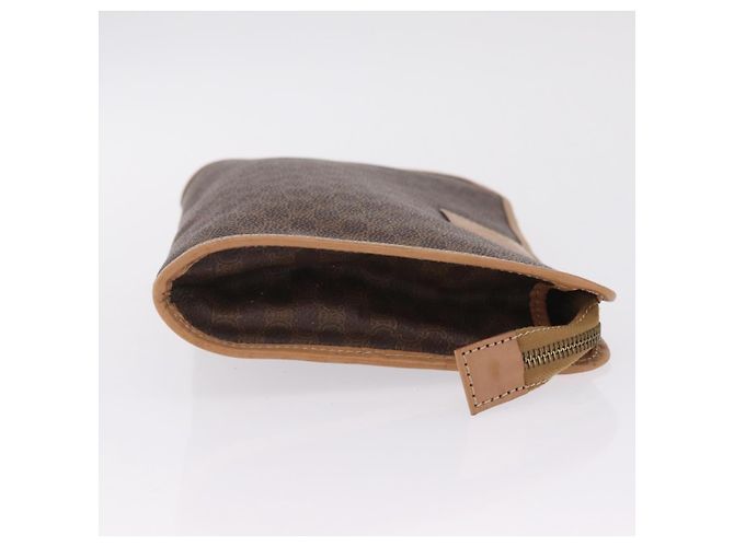Céline CELINE Macadam Canvas Clutch Bag PVC Leather Brown Gold - vista 4