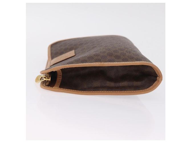 Céline CELINE Macadam Canvas Clutch Bag PVC Leather Brown Gold - vista 5