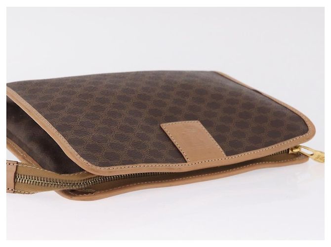 Céline CELINE Macadam Canvas Clutch Bag PVC Leather Brown Gold - vista 6
