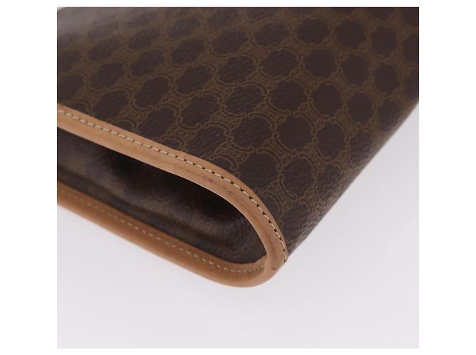 Céline CELINE Macadam Canvas Clutch Bag PVC Leather Brown Gold - vista 8