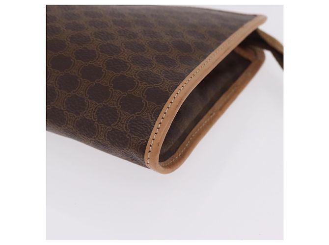 Céline CELINE Macadam Canvas Clutch Bag PVC Leather Brown Gold - vista 9