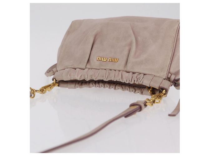 Miu Miu Shoulder Bag Vitellolux Pink Gold - vista 7