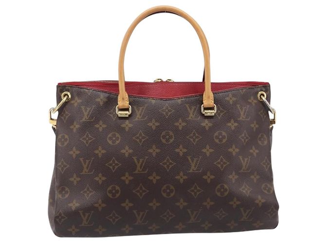 LOUIS VUITTON Monogram Pallas MM Hand Bag 2way Red M41175 LV - vista 3