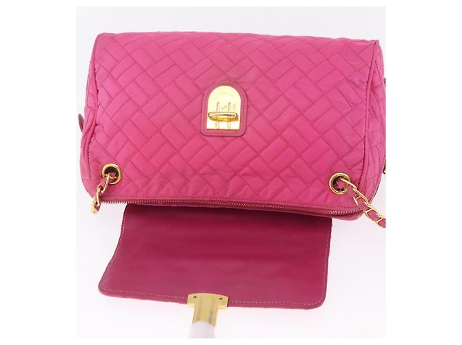 PRADA Schultertasche mit Kette Nylon Pink Gold - Ansicht 20