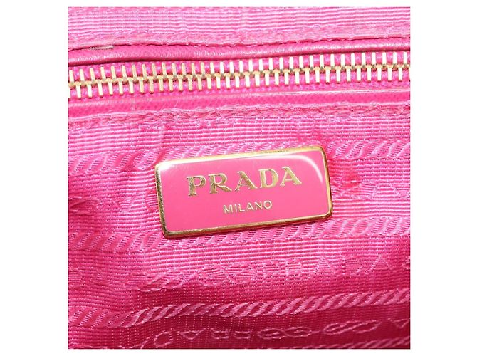PRADA Schultertasche mit Kette Nylon Pink Gold - Ansicht 23