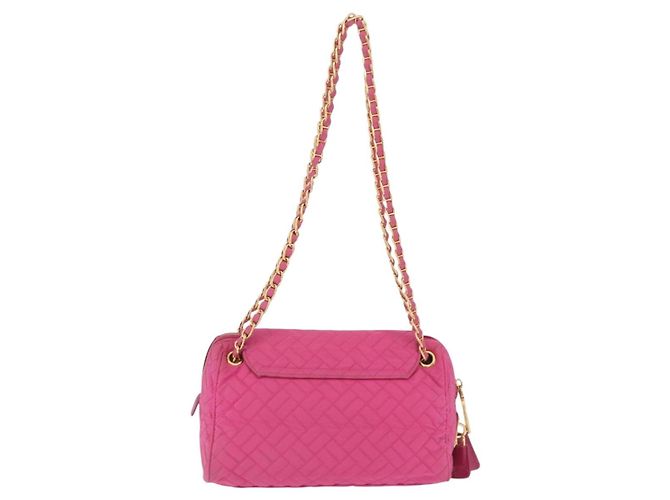 PRADA Schultertasche mit Kette Nylon Pink Gold - Ansicht 3