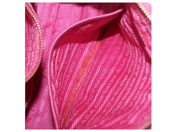 PRADA Schultertasche mit Kette Nylon Pink Gold - Ansicht 30