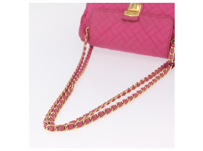 PRADA Schultertasche mit Kette Nylon Pink Gold - Ansicht 7