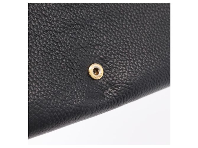 Chloé Chloe Indie Long Wallet Leather Black Gold Tone - vista 16