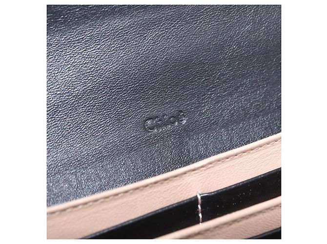 Chloé Chloe Indie Long Wallet Leather Black Gold Tone - vista 17
