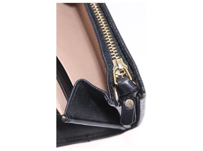 Chloé Chloe Indie Long Wallet Leather Black Gold Tone - vista 22