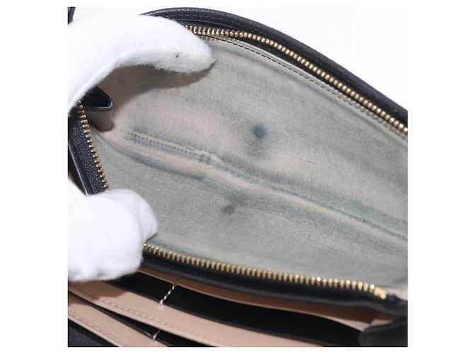Chloé Chloe Indie Long Wallet Leather Black Gold Tone - vista 23