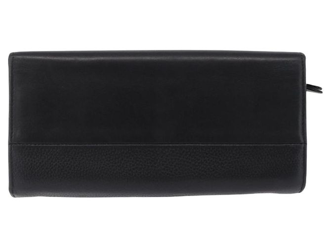 Chloé Chloe Indie Long Wallet Leather Black Gold Tone - vista 3