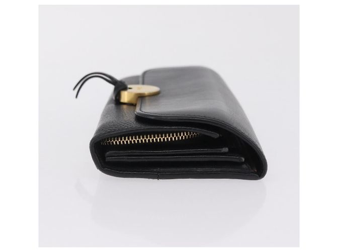 Chloé Chloe Indie Long Wallet Leather Black Gold Tone - vista 4