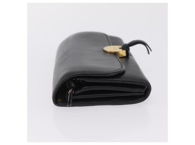Chloé Chloe Indie Long Wallet Leather Black Gold Tone - vista 5