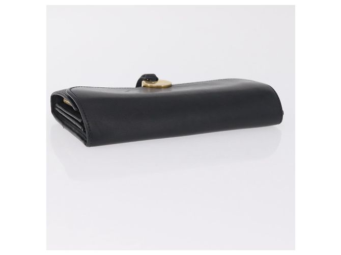 Chloé Chloe Indie Long Wallet Leather Black Gold Tone - vista 6