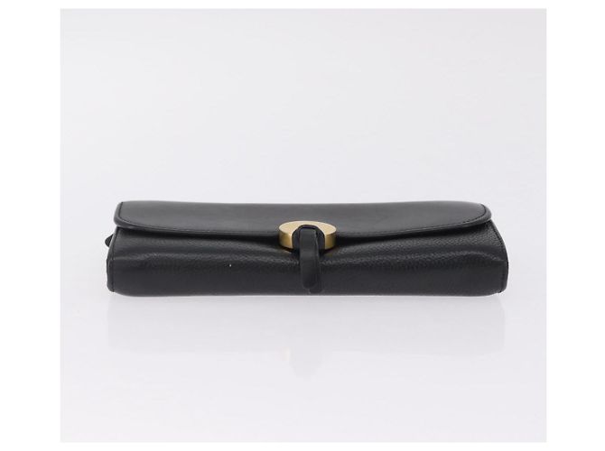 Chloé Chloe Indie Long Wallet Leather Black Gold Tone - vista 7