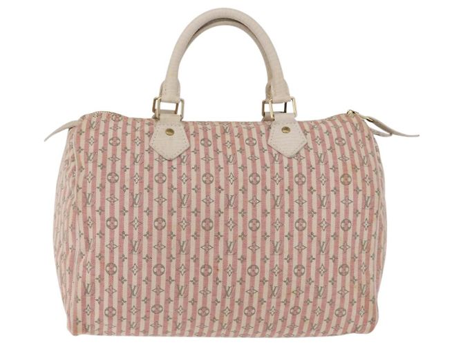 LOUIS VUITTON Monogram Mini Lin Croisette Speedy 30 Bag Pink M95501 - vista 2