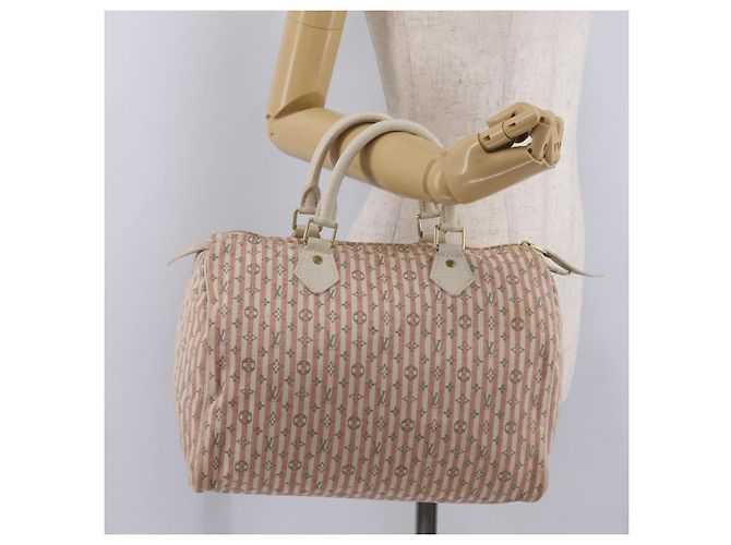 LOUIS VUITTON Monogram Mini Lin Croisette Speedy 30 Bag Pink M95501 - vista 27