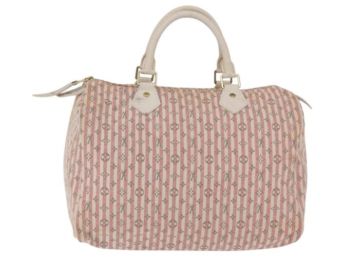LOUIS VUITTON Monogram Mini Lin Croisette Speedy 30 Bag Pink M95501 - vista 3