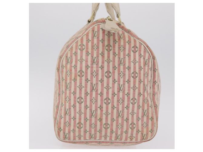 LOUIS VUITTON Monogram Mini Lin Croisette Speedy 30 Bag Pink M95501 - vista 5