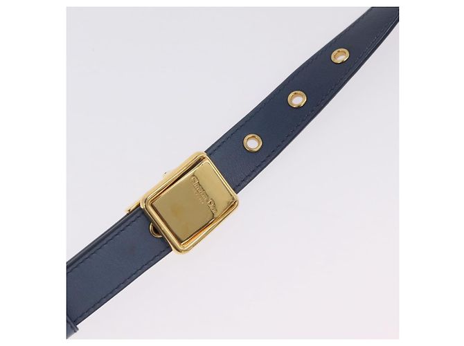 Christian Dior 30 Montaigne Shoulder Bag Leather Blue Gold - vista 11