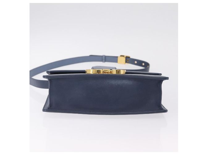 Christian Dior 30 Montaigne Shoulder Bag Leather Blue Gold - vista 12