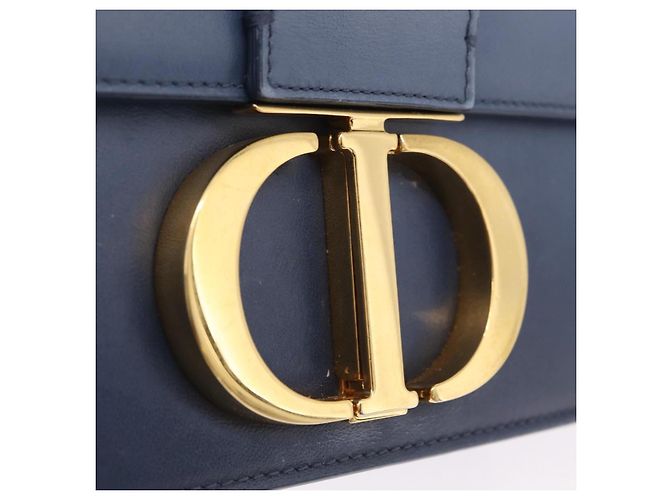 Christian Dior 30 Montaigne Shoulder Bag Leather Blue Gold - vista 18