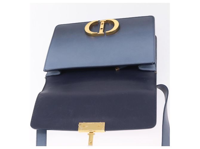 Christian Dior 30 Montaigne Shoulder Bag Leather Blue Gold - vista 19