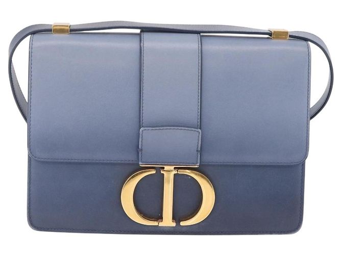Christian Dior 30 Montaigne Shoulder Bag Leather Blue Gold - vista 2