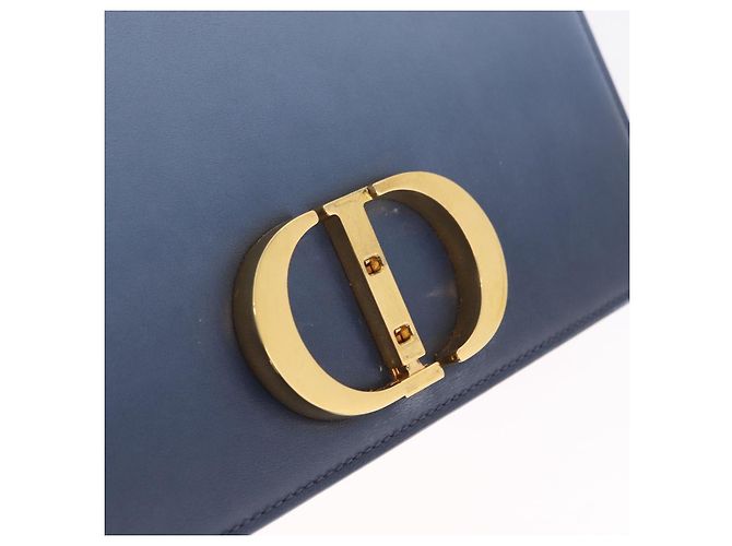 Christian Dior 30 Montaigne Shoulder Bag Leather Blue Gold - vista 21