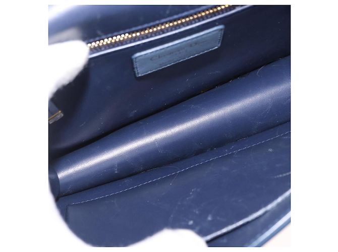 Christian Dior 30 Montaigne Shoulder Bag Leather Blue Gold - vista 23