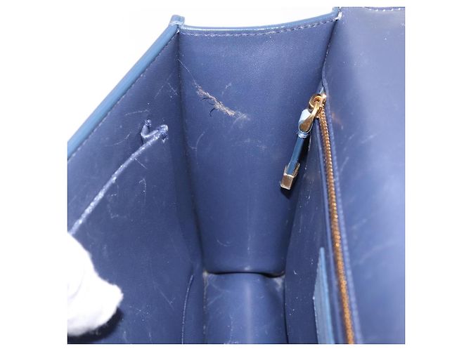 Christian Dior 30 Montaigne Shoulder Bag Leather Blue Gold - vista 25