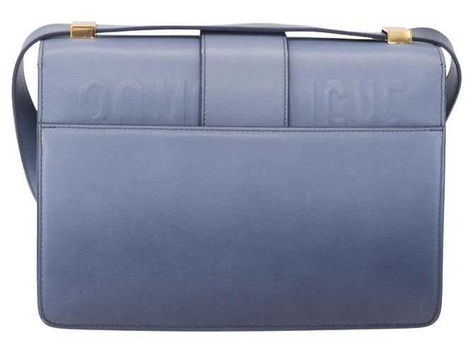 Christian Dior 30 Montaigne Shoulder Bag Leather Blue Gold - vista 3