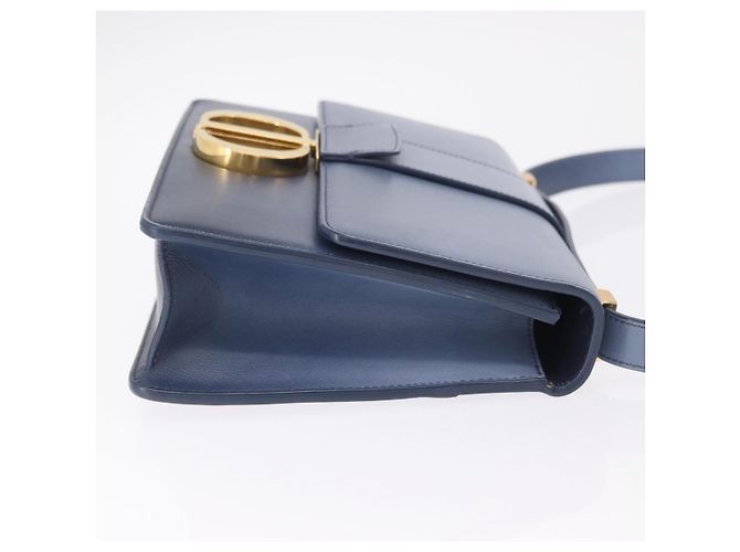 Christian Dior 30 Montaigne Shoulder Bag Leather Blue Gold - vista 4