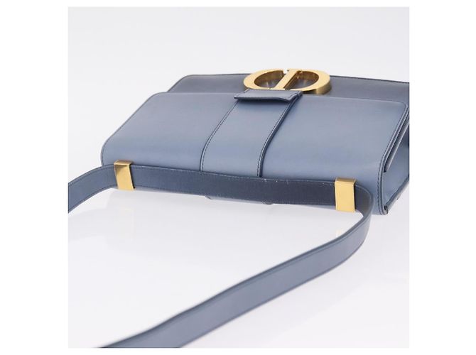 Christian Dior 30 Montaigne Shoulder Bag Leather Blue Gold - vista 6