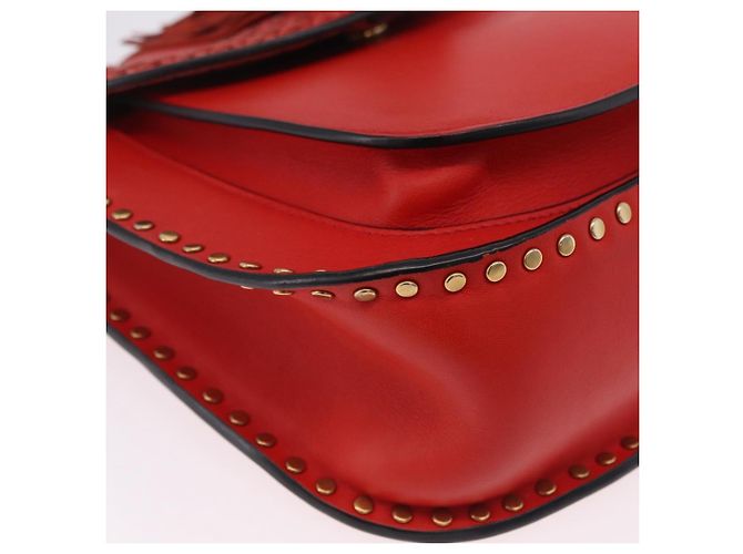 Chloé Chloe Shoulder Bag Leather Red Gold - vista 11