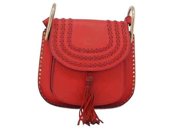 Chloé Chloe Shoulder Bag Leather Red Gold - vista 2