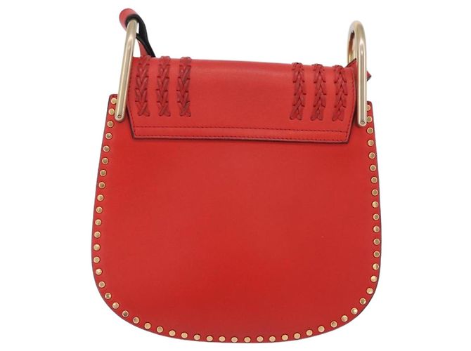 Chloé Chloe Shoulder Bag Leather Red Gold - vista 3
