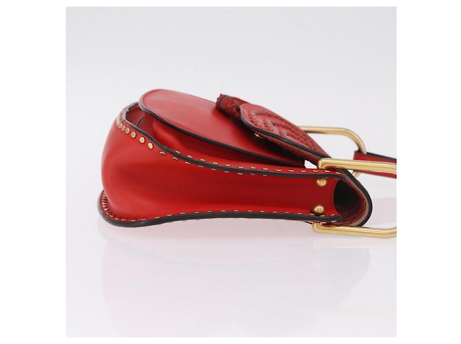 Chloé Chloe Shoulder Bag Leather Red Gold - vista 4