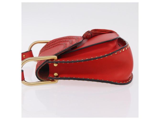 Chloé Chloe Shoulder Bag Leather Red Gold - vista 5