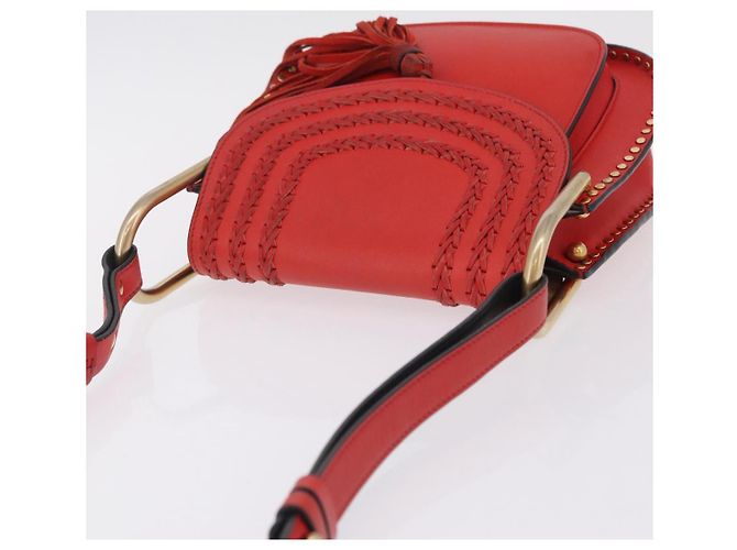 Chloé Chloe Shoulder Bag Leather Red Gold - vista 6
