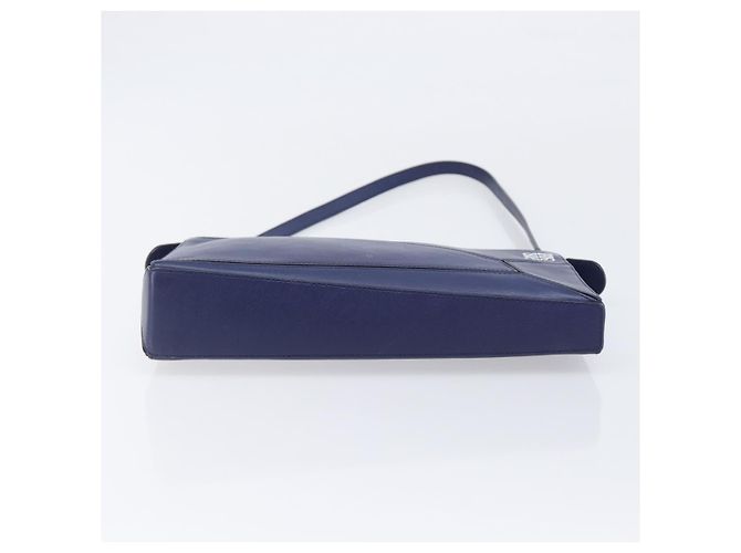 LOEWE Puzzle Pouch Shoulder Bag Leather Navy Silver - Ansicht 11