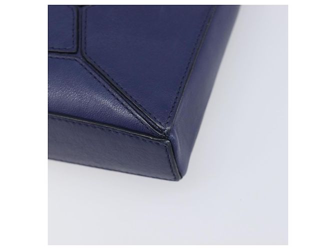LOEWE Puzzle Pouch Shoulder Bag Leather Navy Silver - Ansicht 12