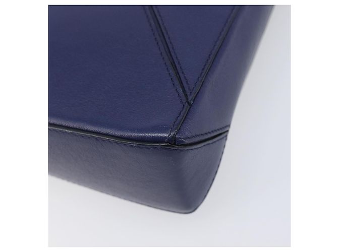 LOEWE Puzzle Pouch Shoulder Bag Leather Navy Silver - Ansicht 14