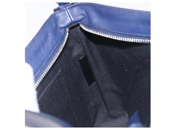 LOEWE Puzzle Pouch Shoulder Bag Leather Navy Silver - Ansicht 22