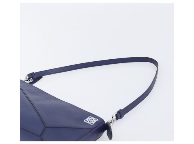LOEWE Puzzle Pouch Shoulder Bag Leather Navy Silver - Ansicht 8