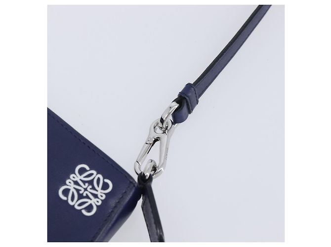 LOEWE Puzzle Pouch Shoulder Bag Leather Navy Silver - Ansicht 9